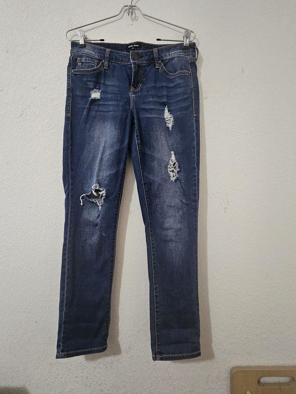 Dear John Jeans Madison Dark Blue Distressed Jeans Size 25